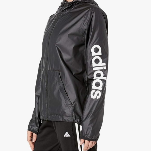 ADIDAS Women’s Black Windbreaker, Size Medium. - Picture 7 of 8